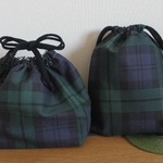 [再販･受注製作] お弁当袋･コップ袋  ☆ タータンチェック