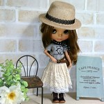 No.930(再販)   グレーＴシャツとレーシースカート