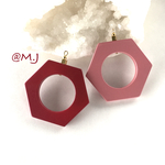 red×pinkのヘキサゴンピアス・イヤリング