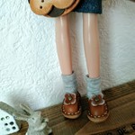 リカちゃんフラワーシューズ　Brown