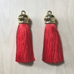 RED GOLD TASSEL FRINGE CHARM BEADS PARTS