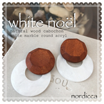 ＊white noël＊2way  wood cabochon ピアス イヤリング