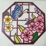 切り絵＊韓国伝統紋様＊インテリア＊蝶＊ちょうちょ＊ウェルカムボード＊ウエルカムボード