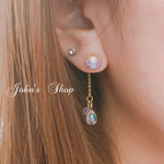 泡沫の夢…♪Swarovskiと天然石のドームピアス◆1ペア