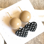 sale♪ドットハートピアス(ベージュ)