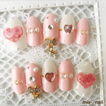 ゆめかわいい〜リボンピンクネイル