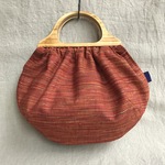 再販！木の持ち手ウールのバック（紅葉）