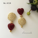 No.A218 ぷっくり♥︎可愛い♥︎ハート × アンティークピアス / イヤリング