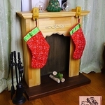 クリスマス暖炉ナチュラル（マントルピースH65）