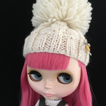 ＊Mitten＊outfit  模様編みニット帽   col.シロ