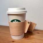 ❇︎受注製作❇︎ レザー コーヒースリーブ ♪ ハトメ:シルバー 本革
