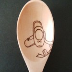 バレエ　トゥシューズ柄　木のスプーン