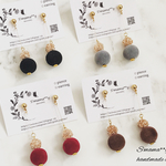❇️ベロアビーズ×ゴールドビーズ大人可愛いピアス/イヤリング