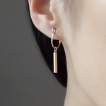 [k14gf] Short brass sticks : oval ear clips 