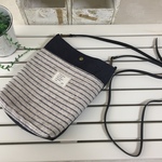 本革ショルダーポシェット　デニム × 秋冬ボーダー