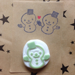 雪だるま  消しゴムはんこ 