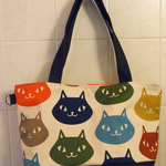 11号帆布のトートバッグ（ショルダー）　ねこさん　