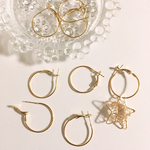 4個2ペア★フープピアス★ゴールド★ピアス★キャッチレス★バネ
