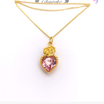 rose heart スワロ ネックレス pink