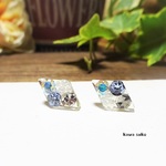 ステンレス　💎ダイヤの世界 crystalcolor　/　樹脂ピアス　樹脂ノンホールピアス