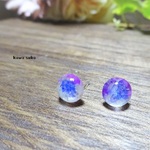 ステンレスピアス　pansy　樹脂ピアス　樹脂ノンホールピアス