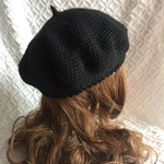 ＊受注制作＊黒＊54～58＊カシミヤ＆ウール＊とんがりベレー帽＊秋冬＊