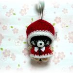✿あみぐるみ✿サンタ🎅黒柴ちゃん❢ストラップ♪