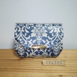 ラミネートの小さなお財布☆Damask(ブルー)