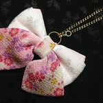 和リボンバッグチャーム*桃小花(10cm)