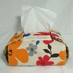 ハーフサイズティッシュカバー☆オレンジお花