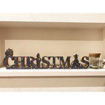 クリスマス ウッドオブジェ CHRISTMAS アルファベットレター クリスマス刺繍柄 置物木製