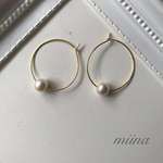 再販✴︎パールフープピアス