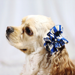 犬用  シュシュ  白×青チェック柄