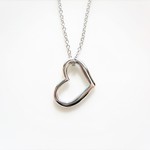 Open Heart Silver Necklace