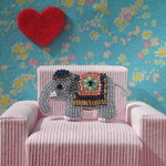 ビーズ刺繍のブローチ　ぞう