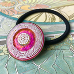 ★再販★天井模様✴︎茜空／チェコガラスボタンのヘアゴム36mm