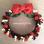 ［再販］くるみボタン＊ノエルリース(クリスマスリース)