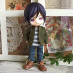 オビツ11サイズお洋服＊カーキブルゾン×タンクトップ×デニム3点セット