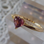 K18YG　ハートシェイプリング　ピンクトルマリン