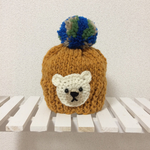 受注生産 baby❤︎白くまニット帽子(earth)  イエロー