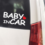 BABY IN CAR ハート付/ステッカー(白)