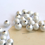 ビーズ*煌めき*Stardust beads*silver 12mm ラウンド シルバー