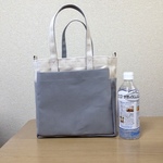 「ボックストート」小サイズ 「生成り×グレー」帆布トートバッグ 倉敷帆布8号