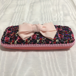 New🍁リントンツイード  メガネケース ピンク系