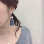 [コピー] ポイントビーズのタッセルピアス