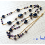 black★ガラスビーズのロングネックレス