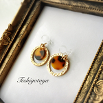 Design ring  and tortoiseshell pierce/ earring