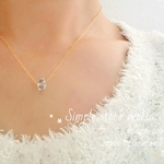 * 14kgf * ひと粒 天然石の、シンプル ネックレス