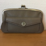 外ポッケがついた、本革ぺたんこ親子がま長財布
