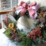 Christmas Wreath PinkRibbon 40　クリスマスリース　ピンクリボン